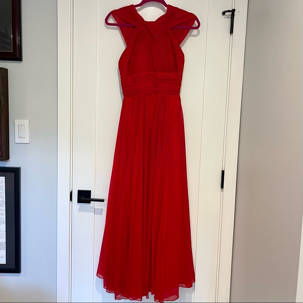 Red evening gown